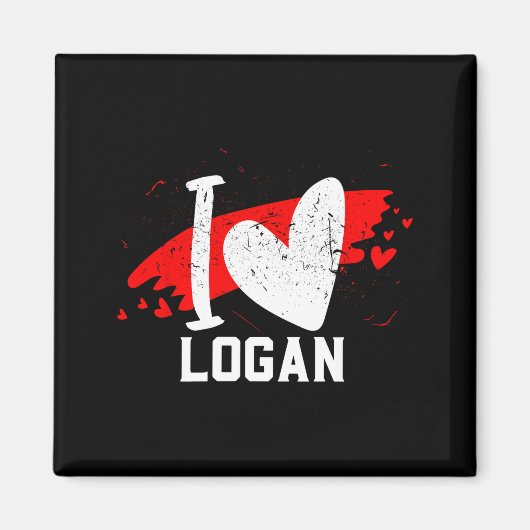 Aimant J'aime Logan J'adore Logan (Devant)