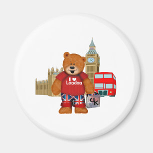 Aimant J'aime Londres - ours de nounours