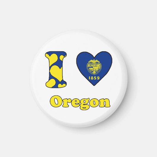 Aimant J'aime l'Oregon (Devant)