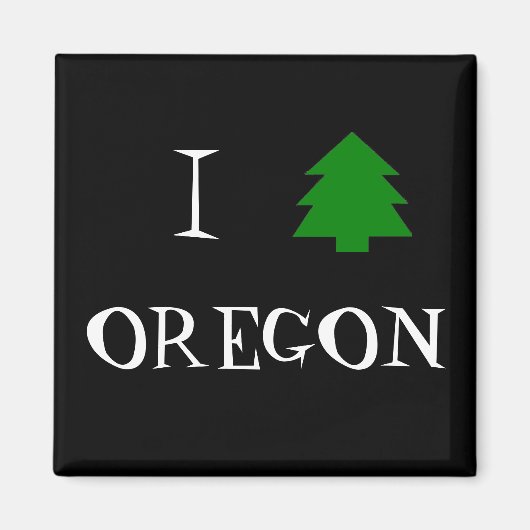 Aimant J'aime l'Oregon (Devant)