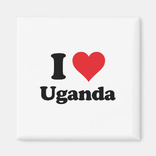 Aimant J'aime l'Ouganda Pays d'amour Souvenir Thème
