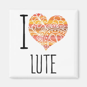 Aimant J'Aime Lute Orange Mandala Heart