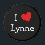 Aimant J'aime Lynne<br><div class="desc">J'aime le design cardiaque Lynne. De mignonnes idées cadeaux d'anniversaire.</div>