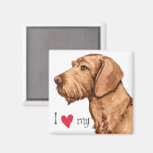 Aimant J'aime ma À poils durs Vizsla (Recto/Verso)