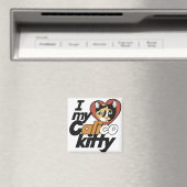 Aimant J'aime ma Calico Kitty (In Situ (Lave-vaisselle))