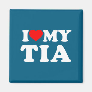 Aimant J'aime ma famille de cœur de Tia grand-mère manche