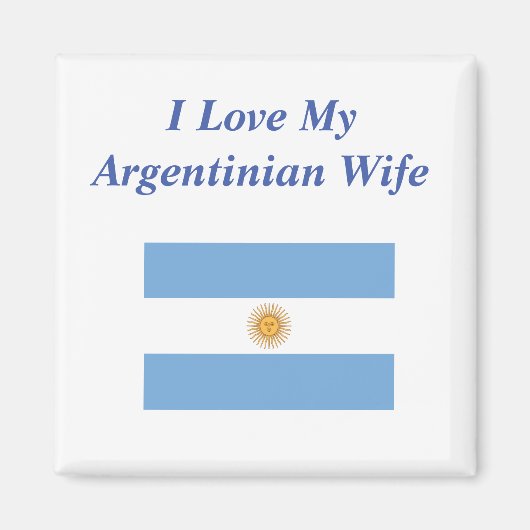 Aimant J'aime ma femme argentine (Devant)