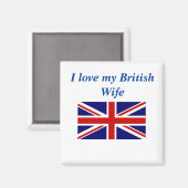 Aimant J'aime ma femme britannique (Recto/Verso)