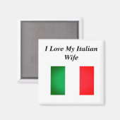 Aimant J'aime ma femme italienne (Recto/Verso)