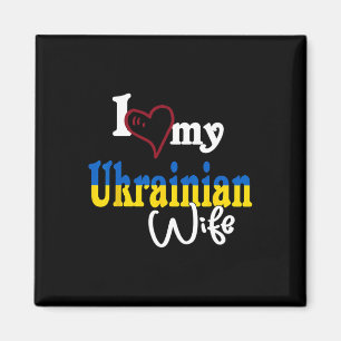 Aimant J'aime ma femme ukrainienne Conception artistique 