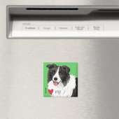 Aimant J'aime ma frontière Collie (In Situ (Lave-vaisselle))