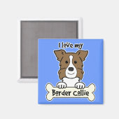 Aimant J'Aime Ma Frontière Collie (Recto/Verso)
