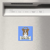 Aimant J'Aime Ma Frontière Collie (In Situ (Lave-vaisselle))