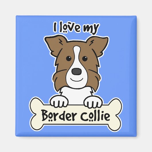 Aimant J'Aime Ma Frontière Collie (Devant)