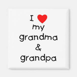 Aimant J'aime ma grand-maman et grand-papa