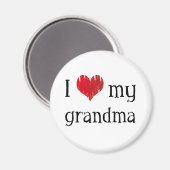 Aimant J'aime ma grand-mère (Recto/Verso)