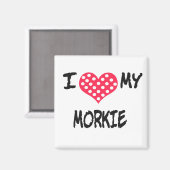 Aimant J'aime ma Morkie (Recto/Verso)