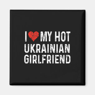 Aimant J'aime ma petite amie ukrainienne sexy - Cœur drôl