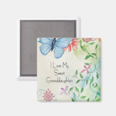 Aimant J'aime ma petite-fille adorable, joli design (Recto/Verso)