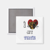 Aimant j'aime ma tortie (Recto/Verso)