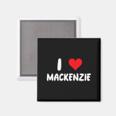 Aimant J'aime Mackenzie - Cœur - Nom (Recto/Verso)