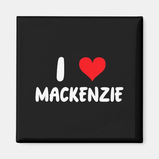 Aimant J'aime Mackenzie - Cœur - Nom (Devant)
