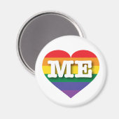 Aimant J'aime Maine Gay pride Rainbow Heart (Recto/Verso)