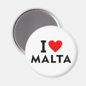 Aimant J'aime Malte pays comme voyage de coeur tourisme (Recto/Verso)