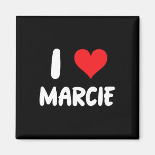 Aimant J'aime Marcie - Cœur - Nom