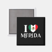 Aimant J'aime Merida Cœur Drapeau du Mexique (Recto/Verso)