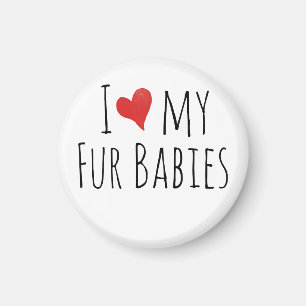 Aimant J'aime mes bébés à fourrure