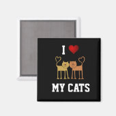 Aimant J'aime mes chats (Recto/Verso)