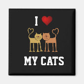 Aimant J'aime mes chats (Devant)