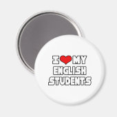 Aimant J'aime mes étudiants en anglais (Recto/Verso)