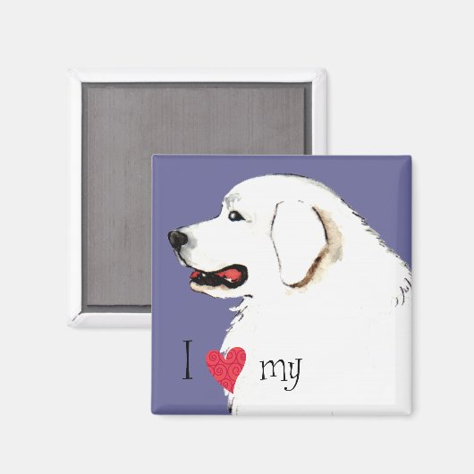 Aimant J'aime mes grandes Pyrénées (Recto/Verso)