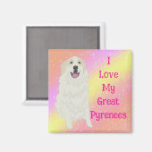 Aimant J'aime mes grandes Pyrénées (Recto/Verso)