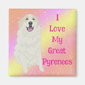 Aimant J'aime mes grandes Pyrénées (Devant)