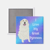 Aimant J'aime mes grandes Pyrénées (Recto/Verso)