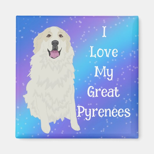 Aimant J'aime mes grandes Pyrénées (Devant)