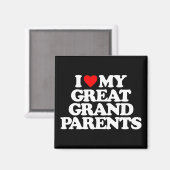 AIMANT J'AIME MES GRANDS GRANDS PARENTS (Recto/Verso)