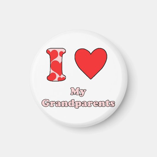Aimant J'aime mes grands-parents (Devant)