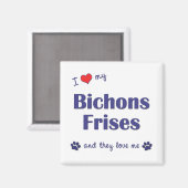 Aimant J'Aime Mes Poissons Bichons (Chiens Multiples) (Recto/Verso)