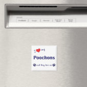 Aimant J'Aime Mes Poochons (Chiens Multiples) (In Situ (Lave-vaisselle))