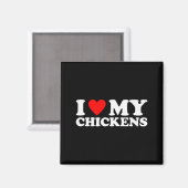 Aimant J'aime mes poulets, j'adore mes poulets (Recto/Verso)