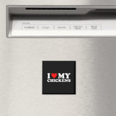 Aimant J'aime mes poulets, j'adore mes poulets (In Situ (Lave-vaisselle))