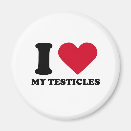 Aimant J'aime mes testicules (Devant)