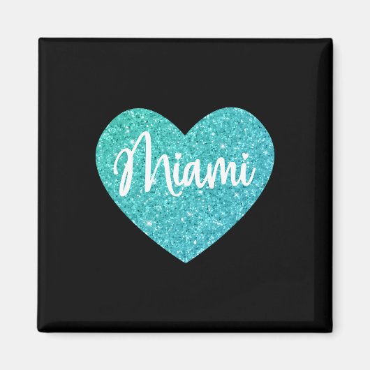Aimant J'aime Miami Floride Cœur (Devant)