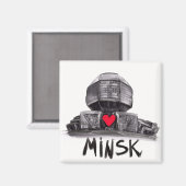 Aimant J'aime Minsk (Recto/Verso)