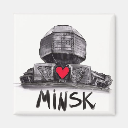 Aimant J'aime Minsk (Devant)