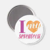 Aimant J'Aime Mon 17 Orange (Recto/Verso)